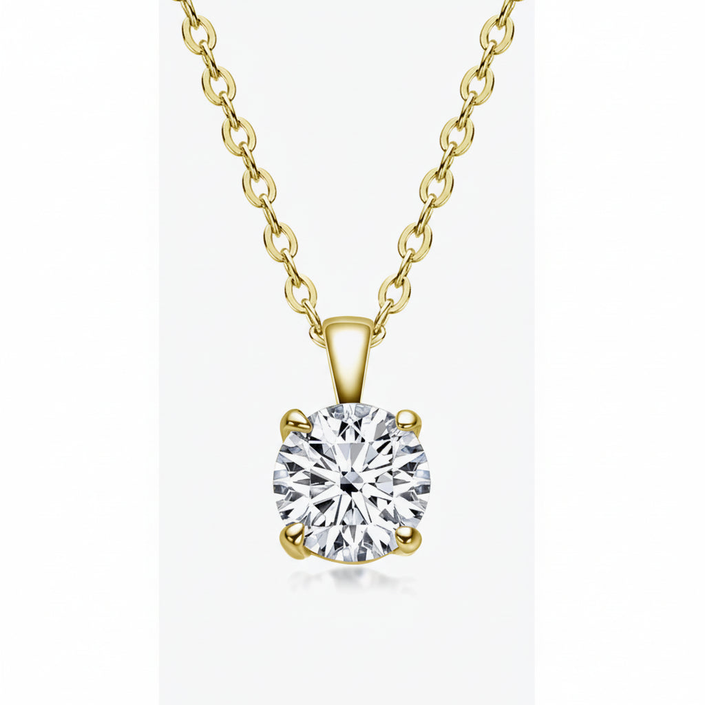 Minimalist Sterling Silver Moissanite Necklace - 1ct Sparkle Velanci