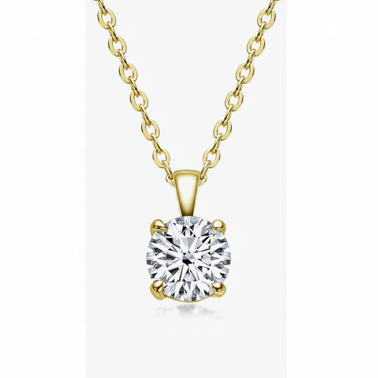 Minimalist Sterling Silver Moissanite Necklace - 1ct Sparkle Velanci