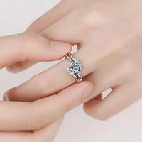 Ring Set Livia - Elegant Moissanite Comfort Fit Silver Women's Ring Velanci