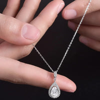 Moissanite Teardrop Necklace - Sterling Silver Shine Velanci