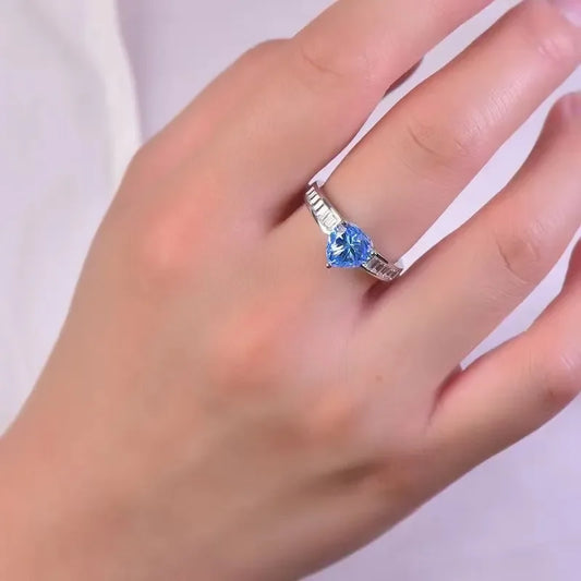 2 Carat Moissanite Sterling Silver Ring Isabella - Coastal Women's Ring Velanci