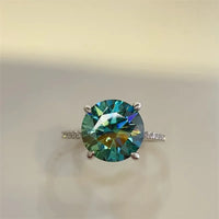 Ring Elena - 5 Carat Moissanite Zircon Sterling Silver Women's Ring Velanci