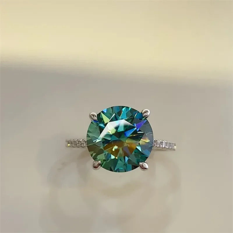 Ring Elena - 5 Carat Moissanite Zircon Sterling Silver Women's Ring Velanci