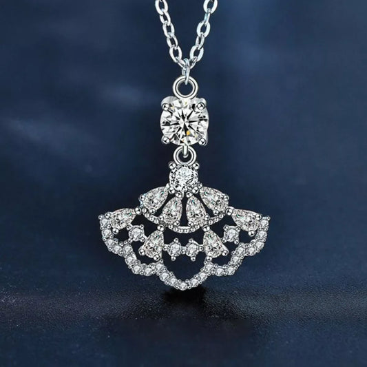 Sterling Silver Moissanite Pendant Necklace - 0.5ct Velanci