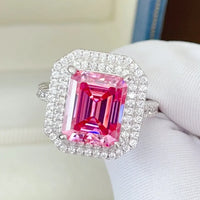 2 Carat Platinum-Plated Moissanite Ring Giovanna - Halo Glow Women's Ring Velanci