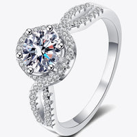 Sterling Silver Moissanite Geometric Ring Lia - Coastal Glow Women's Ring Velanci