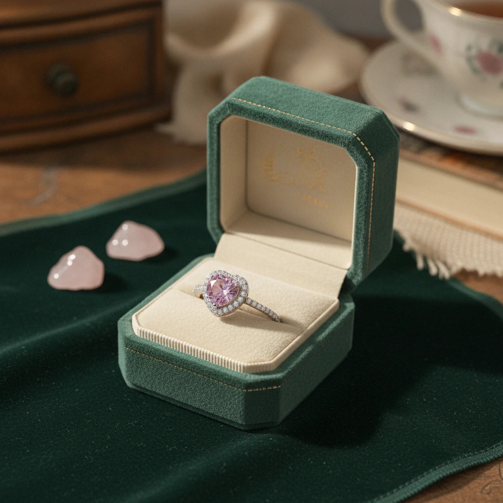 1 Carat Moissanite Heart Ring Giulia - SterlingSilver Shine Women's Ring Velanci