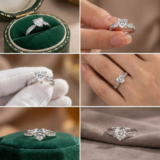 1 Carat Moissanite Sterling Silver Ring Aria - Daily Shine Women's Ring Velanci