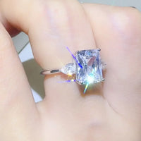 3 Carat Moissanite Ring Alessia - Square Cut Brilliance Women's Ring Velanci