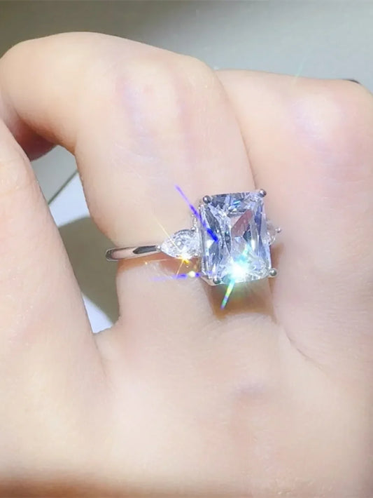 3 Carat Moissanite Ring Alessia - Square Cut Brilliance Women's Ring Velanci