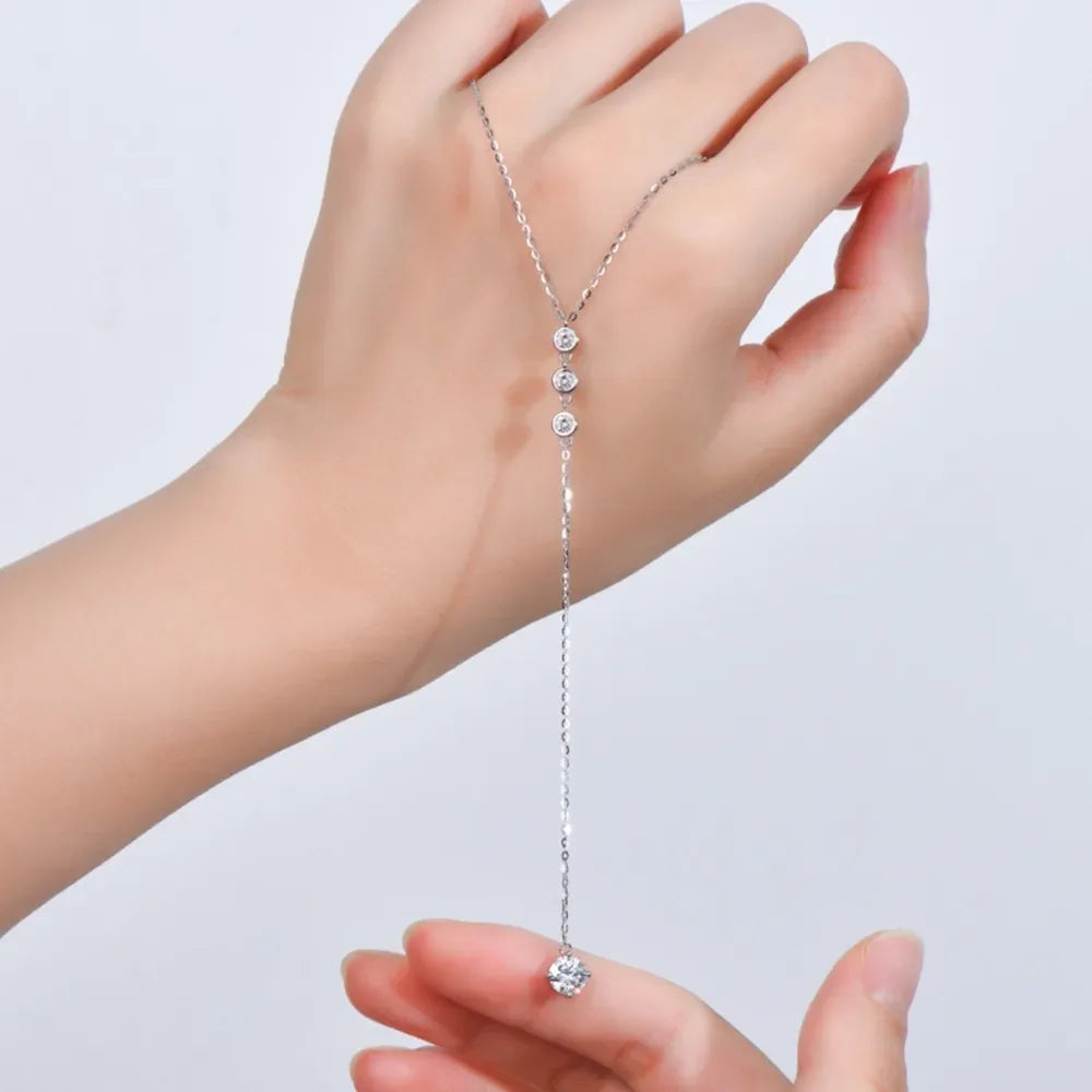 Moissanite Drop Necklace - D Color Brilliance 1.3ct Velanci