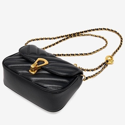 2025 Summer Luxe Genuine Leather Mini Chain Shoulder Bag