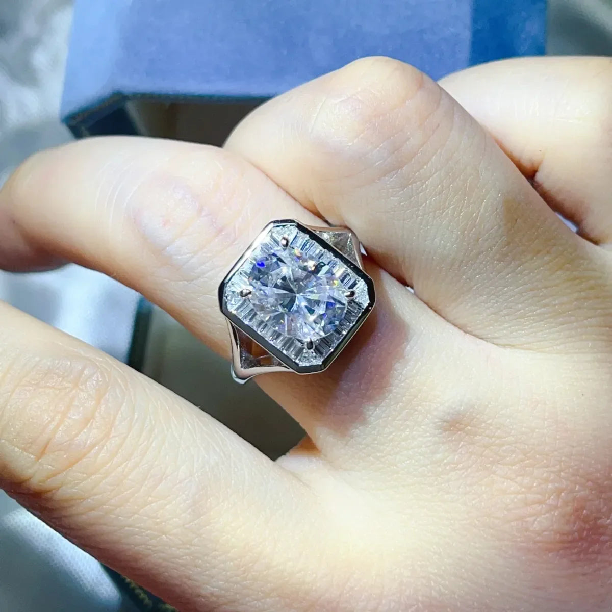 Engagement Ring Giulia - 3 Carat Starglow Moissanite Square Women's Ring Velanci