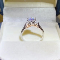 2 Carat Moissanite Sterling Silver Ring Aurelia - SeaGlow Women's Ring Velanci