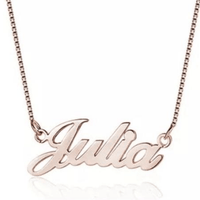 Sterling Silver Name Necklace Giulia - Custom Script Pendant on 16-18in Chain Velanci