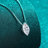 Moissanite Necklace - 1 Carat Rhodium Plated Silver Velanci