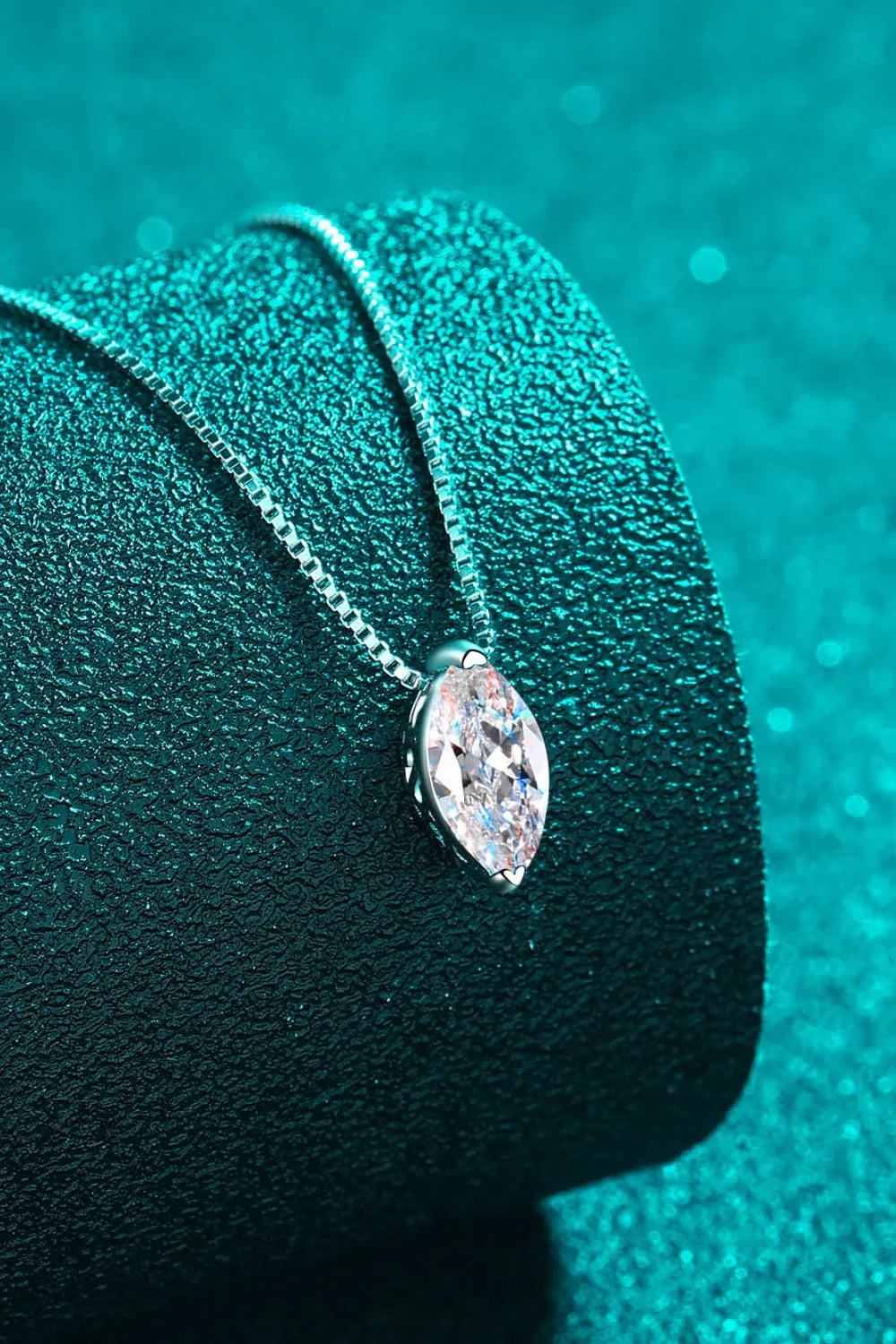 Moissanite Necklace - 1 Carat Rhodium Plated Silver Velanci