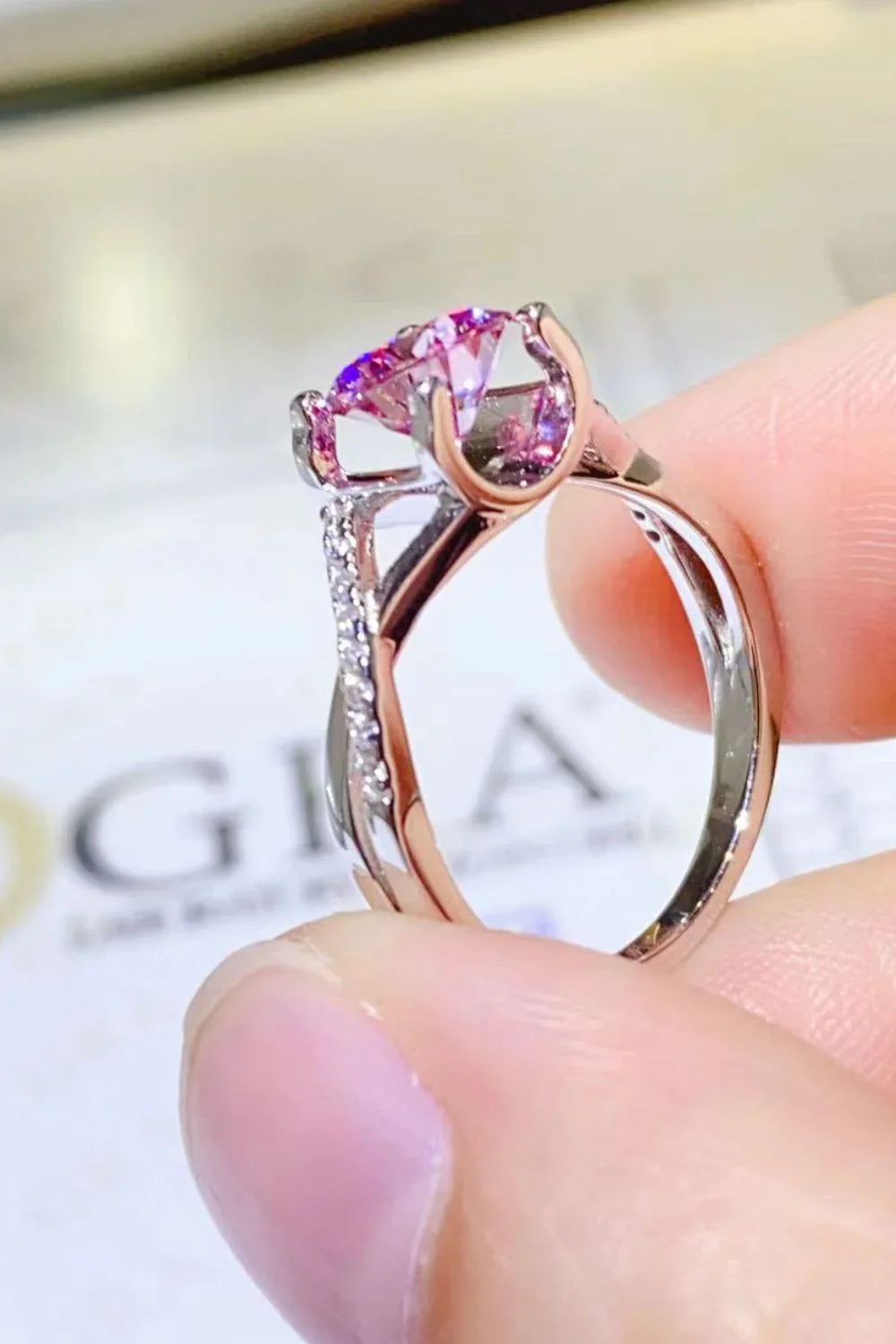 Ring Giulia - Crisscross 1 Carat Moissanite Band Shine Women's Ring Velanci