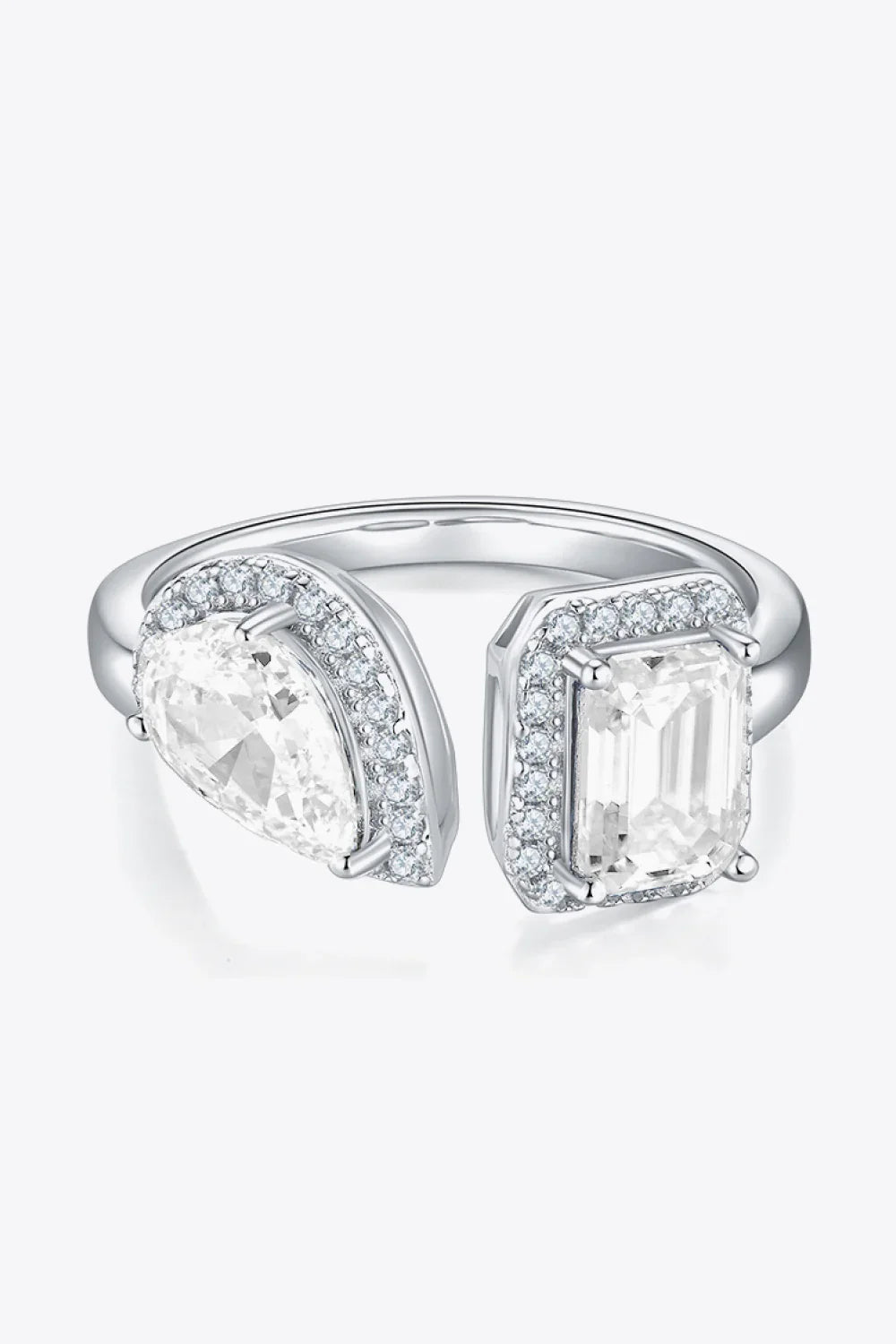 1-ct Moissanite Ring Bianca - Platinum-Plated D Color VVS1 Women's Ring Velanci