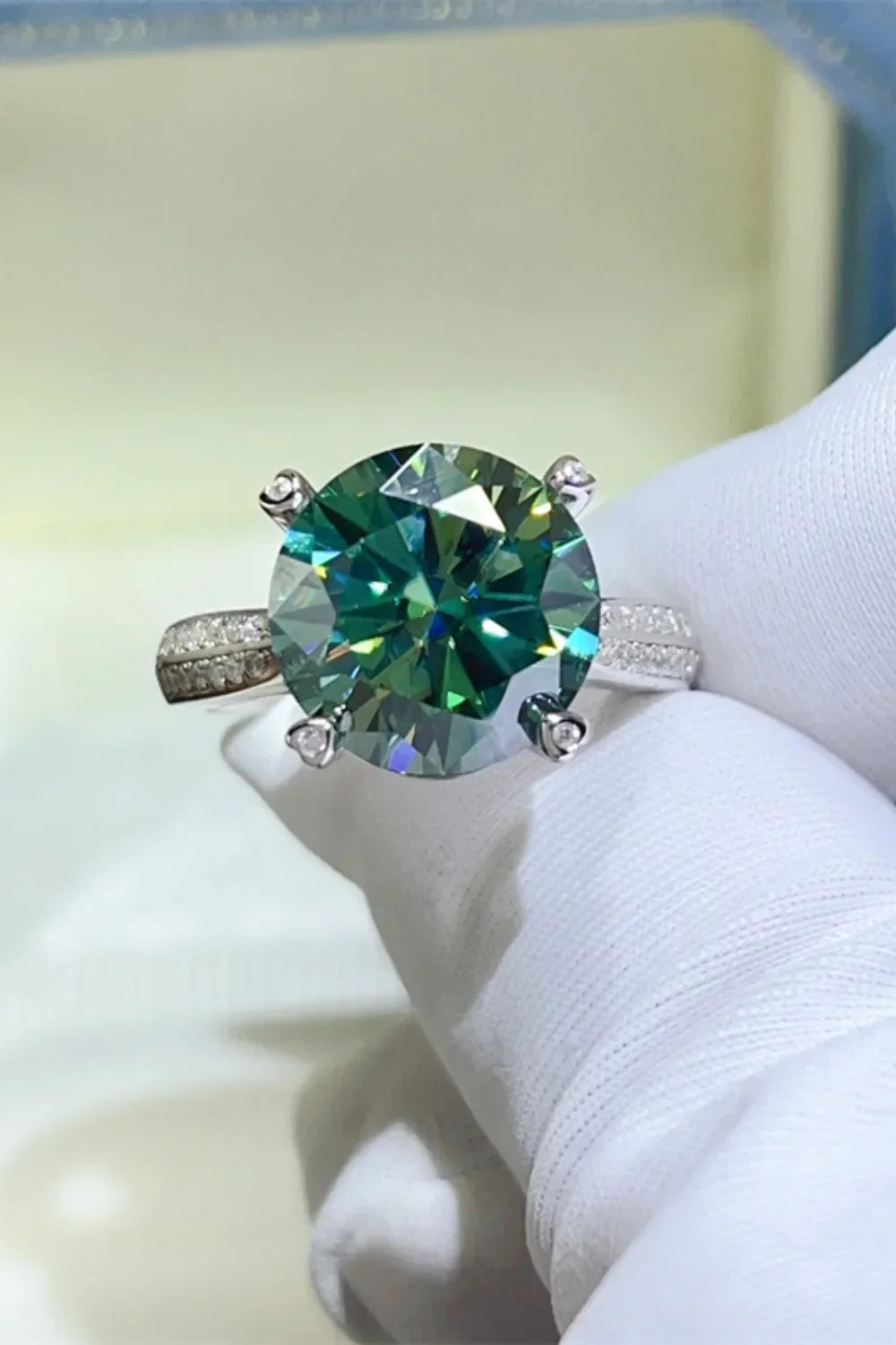 Ring Giovanna - 5 Carat Moissanite Platinum-Plated Silver Women's Ring Velanci
