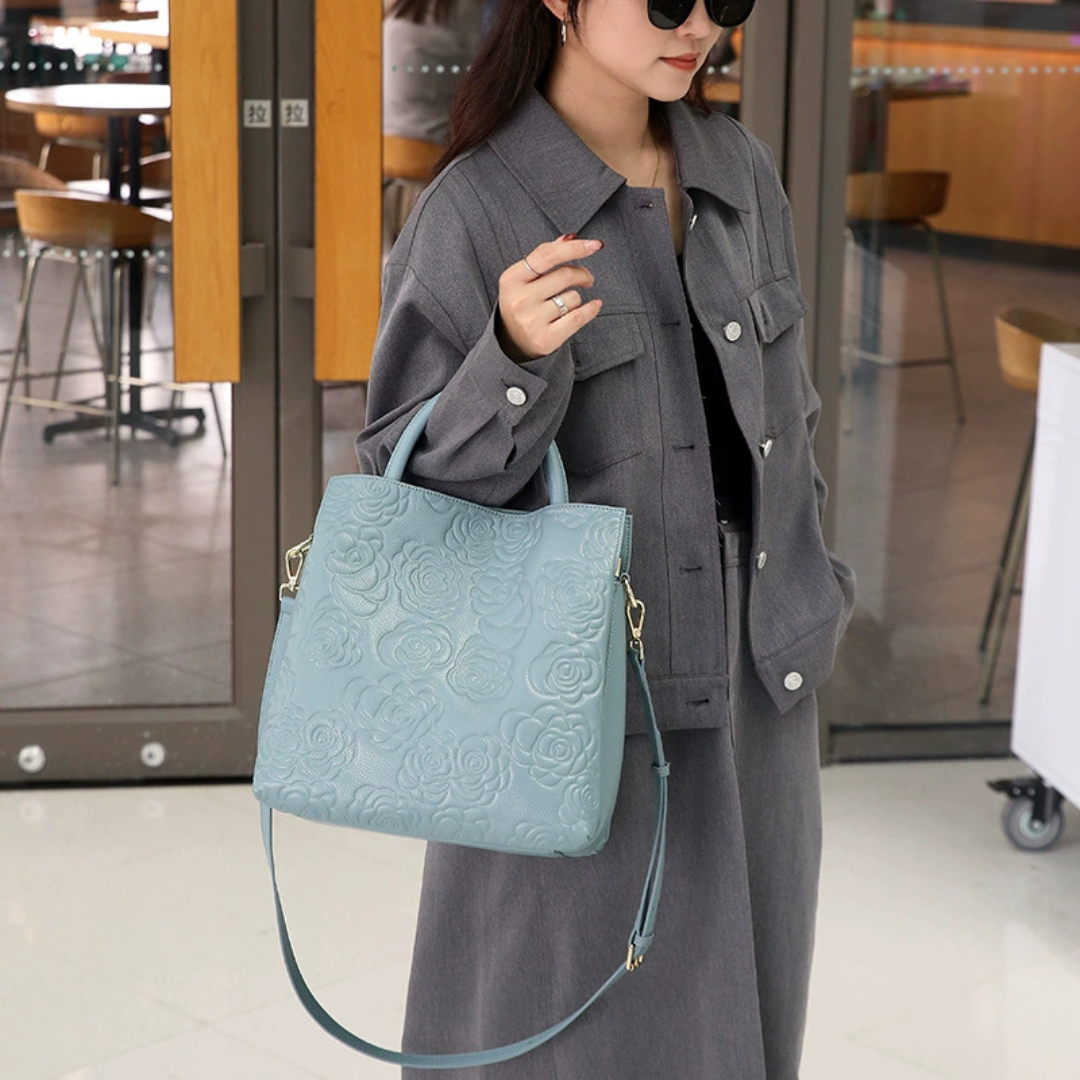 Velanci Monarch Rose Leather Handbag