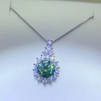 Moissanite Sterling Silver Necklace, 3 Carat, Sparkling Velanci