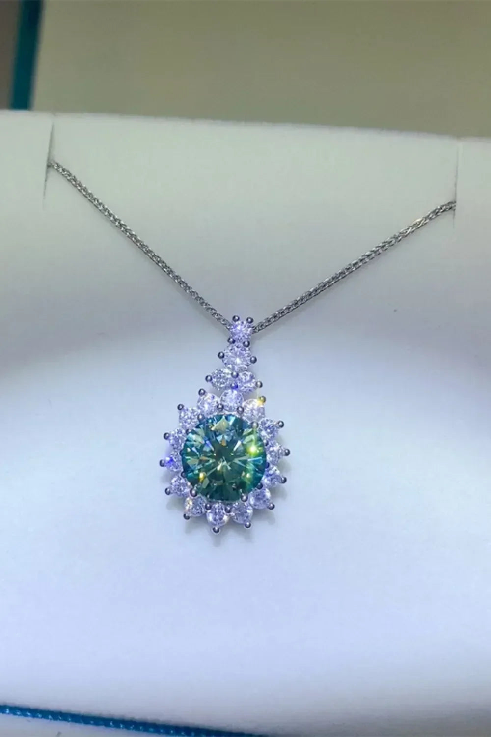 Moissanite Sterling Silver Necklace, 3 Carat, Sparkling Velanci