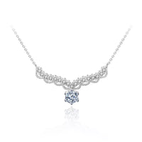 Platinum-Plated Moissanite Necklace - Delicate Sparkle Velanci