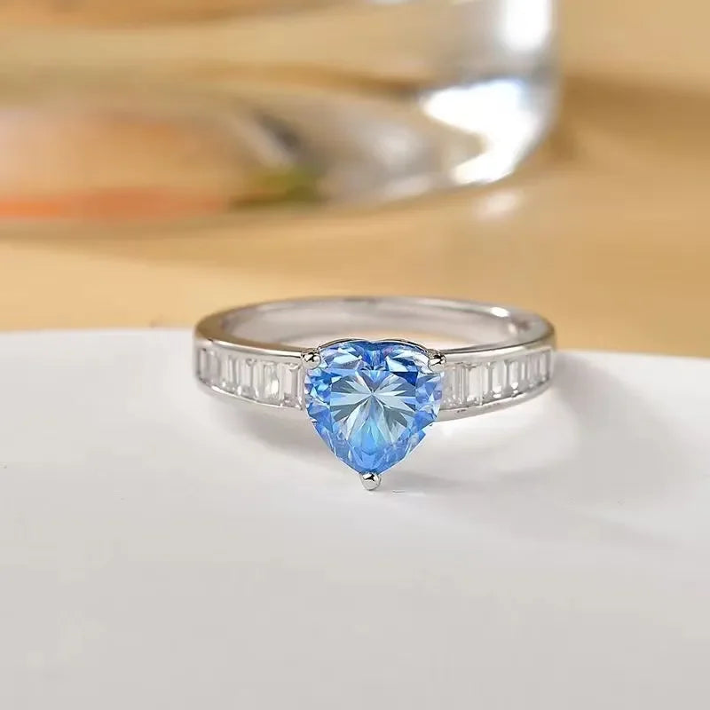 2 Carat Moissanite Sterling Silver Ring Isabella - Coastal Women's Ring Velanci
