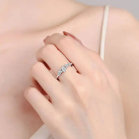 Moissanite Ring Alessia - Rhodium Plated Sparkle Shine Women's Ring Velanci