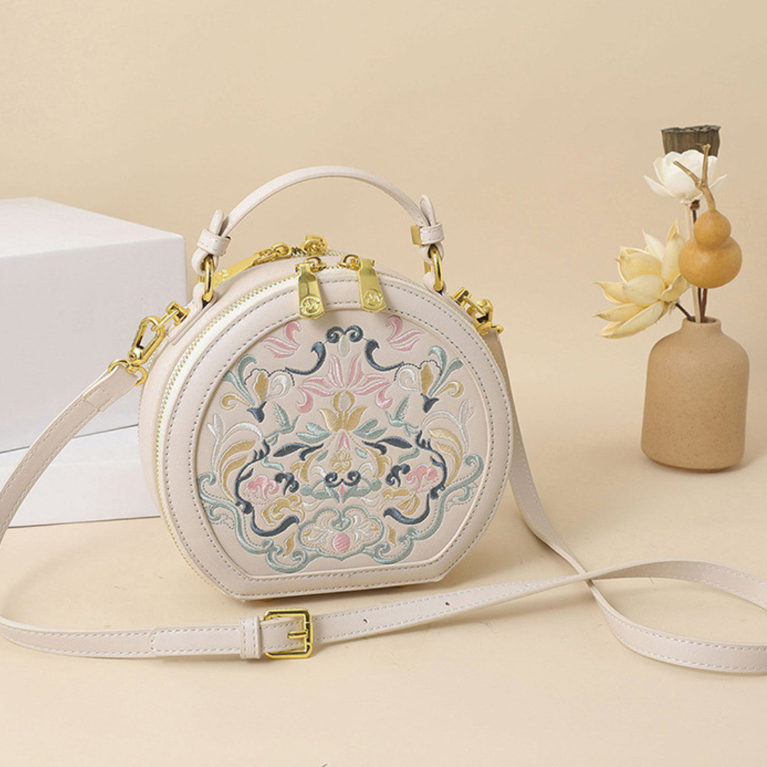 Velanci Louvre Mist Leather Handbag