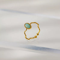 Ring Alessia - Wave-Open Gold-Plated Coastal Shine Women's Ring Velanci