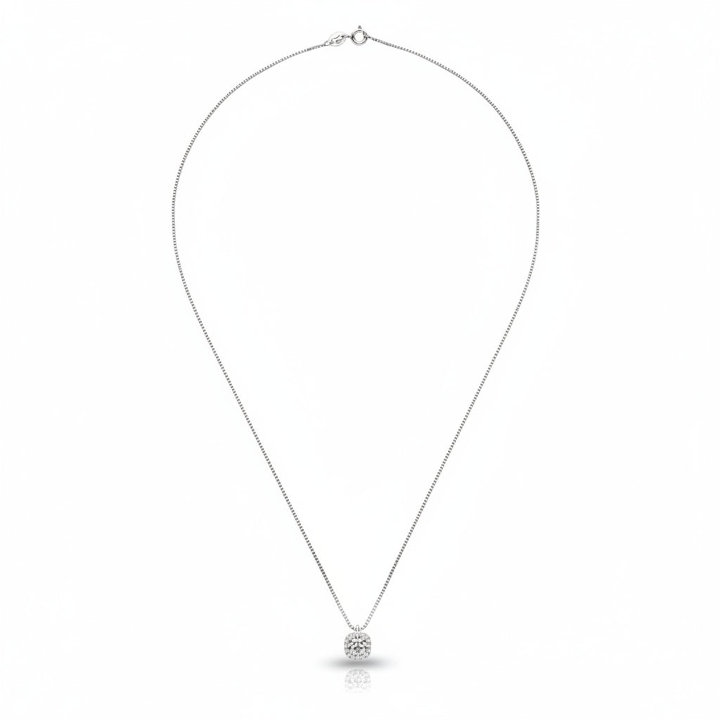 Platinum-Plated Moissanite Necklace - Coastal Minimalist Velanci