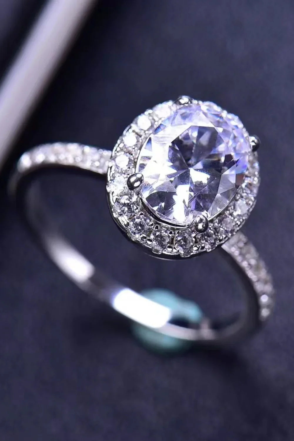 2 Carat Minimalist Moissanite Ring Alessia - Halo Shine Women's Ring Velanci