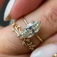 2-Piece 2-Carat Moissanite Ring Giulia - Marquise Sparkle Women's Ring Velanci