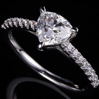Ring Raffaella - 1ct Triangle Moissanite Silver Band Women's Ring Velanci