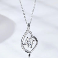 Platinum-Plated 1 Carat Moissanite Necklace - Subtle Shine Velanci