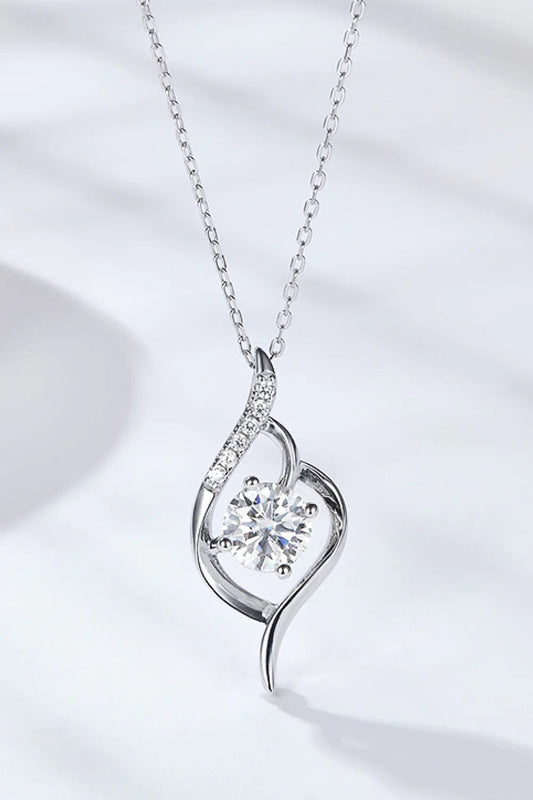 Platinum-Plated 1 Carat Moissanite Necklace - Subtle Shine Velanci