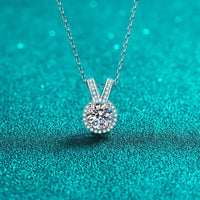 Rabbit Ears Pendant Necklace - 1 Carat Moissanite Silver Velanci