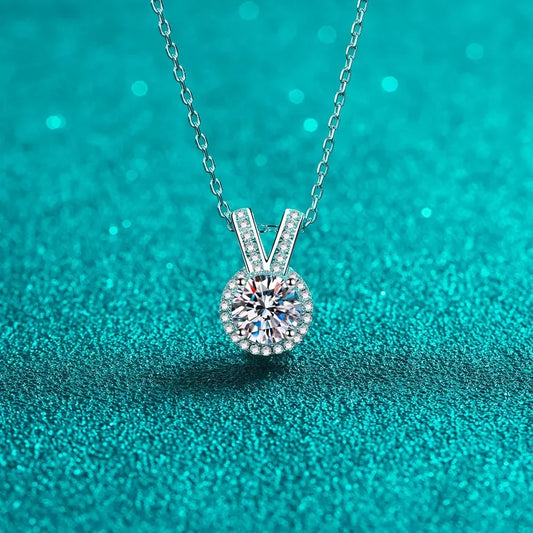 Rabbit Ears Pendant Necklace - 1 Carat Moissanite Silver Velanci