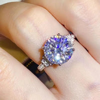 Ring Giulia - 5 Carat Moissanite Sterling Silver Band Women's Ring Velanci