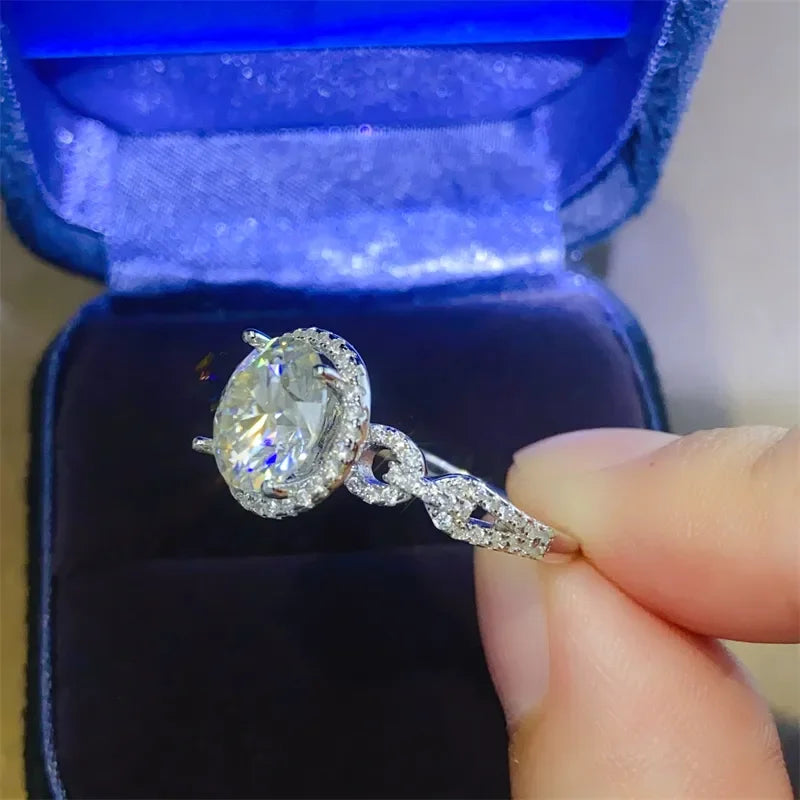 3 Carat Sterling Silver Moissanite Ring Giulia - Bright Women's Ring Velanci