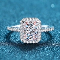 Ring Giulia - 2 Carat Moissanite Halo Sterling Silver Women's Ring Velanci