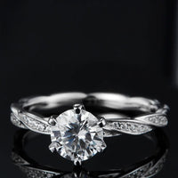Ring Valentina - 1 Carat Moissanite, Sterling Silver Women's Ring Velanci