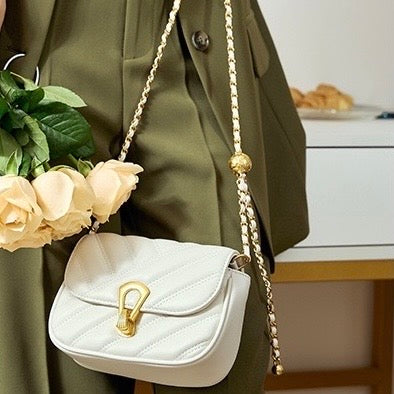 2025 Summer Luxe Genuine Leather Mini Chain Shoulder Bag