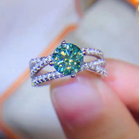 Ring Giovanna - 1ct Moissanite Sterling Silver Ring Women's Ring Velanci