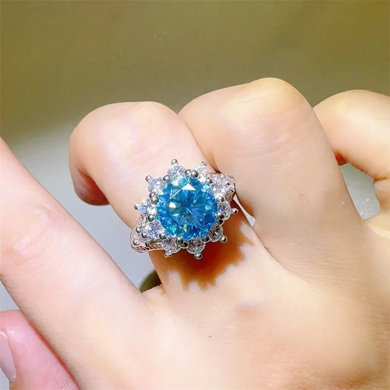 Ring Giovanna - 3 Carat Sterling Silver Moissanite Zircon Women's Ring Velanci