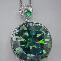 Moissanite Sterling Silver Pendant Necklace Everyday Wear Velanci
