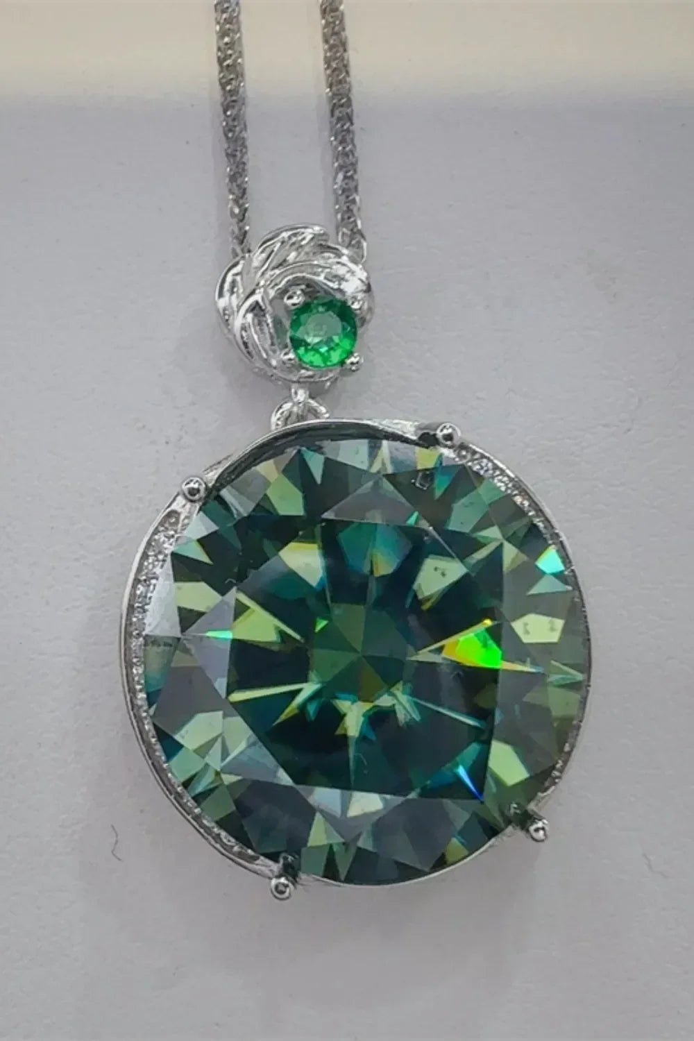 Moissanite Sterling Silver Pendant Necklace Everyday Wear Velanci