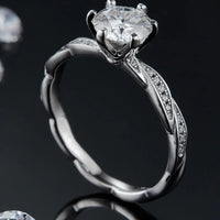 Ring Valentina - 1 Carat Moissanite, Sterling Silver Women's Ring Velanci